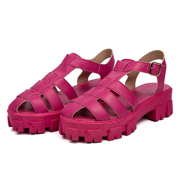 Sandália Feminina Aranha Com Fivela 193256 Napa e Solado Pink