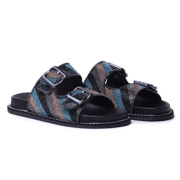 Papete Com Pedraria Feminina Napa Preta 23200