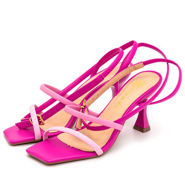 Sandália Feminina Salto Taça Com Tiras 182110 Napa Magenta