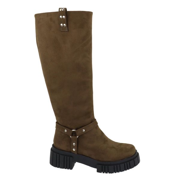 Bota Montaria Biker Cano Alto 23107 Camurça Verde