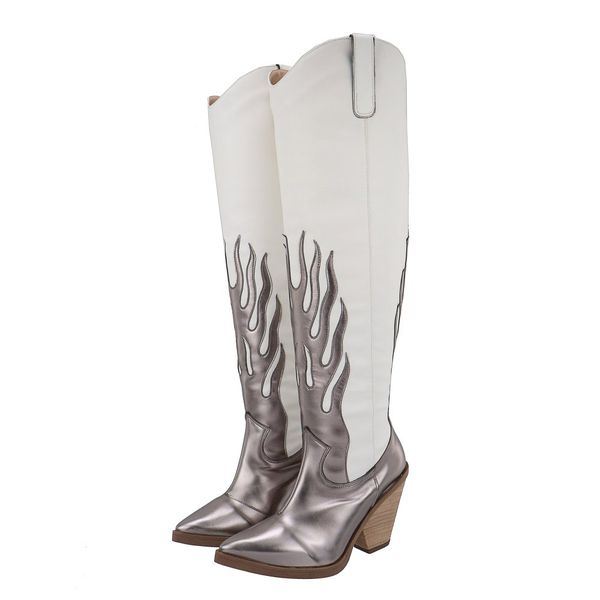 Bota Texana Cano Longo Detalhe Bordado Em Napa 23130 Western