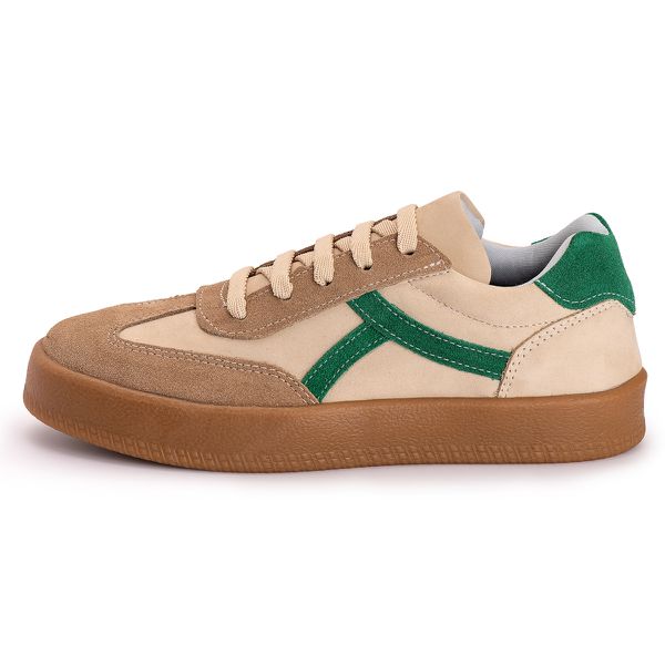 Tenis Casual Feminino Nobock Multi Recortes BEGE Verde