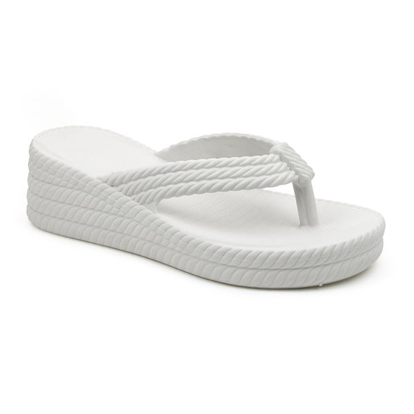 Tamanco Plataforma Feminino Trançado Aurora Off White