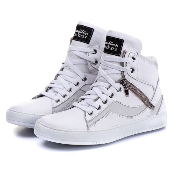 Tênis Sneaker Couro Legitimo Branco - REF: 20500
