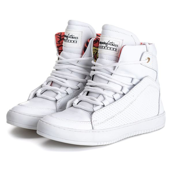 Tênis Sneaker Couro Legitimo Branco - REF: 60130