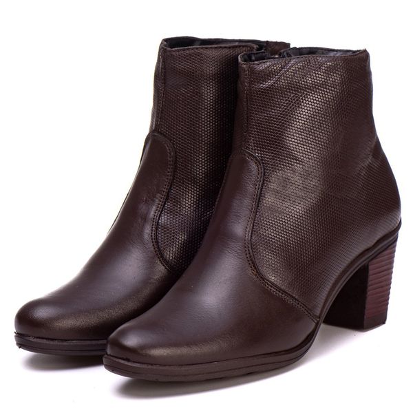 Bota Coturno Feminino Couro Legitimo Café - REF: 6807