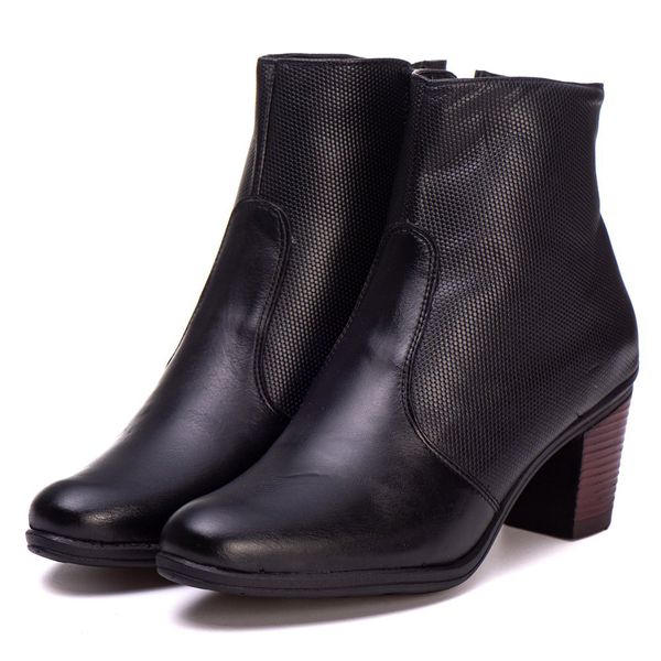 Bota Coturno Feminino Couro Legitimo Preto - REF: 6807