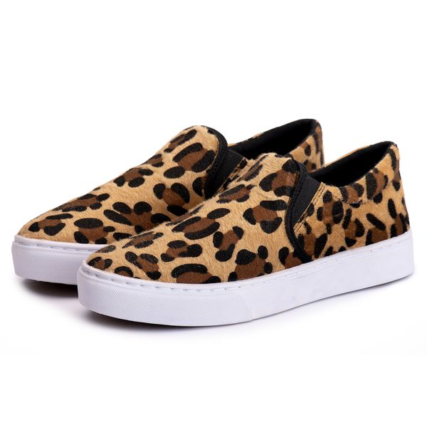Tênis Casual Slip-On Feminino Onça - Ref: 8401
