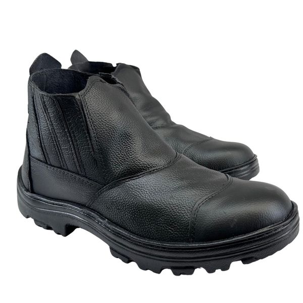 Bota de Segurança Unissex T-Box 02 Preta em Couro, Cano Médio com Elástico Lateral – CA 45.651 