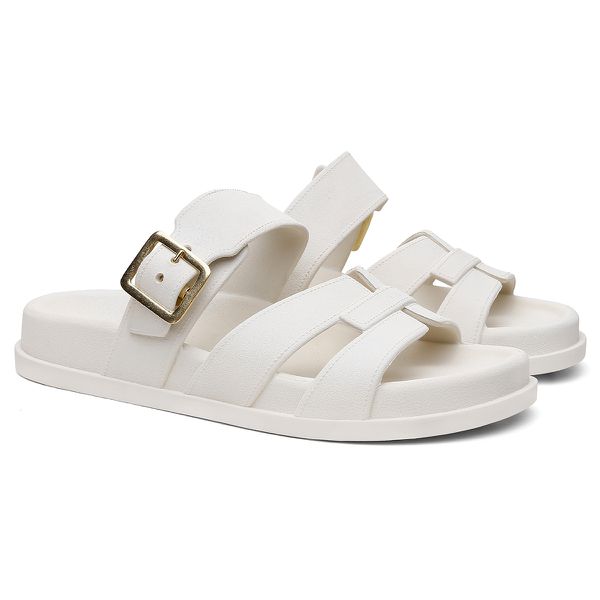 Sandália Feminina Casual C/ Ajuste Lateral - Branco