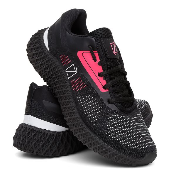 Tênis Feminino REF ZOOMFEM / PRETO-ROSA