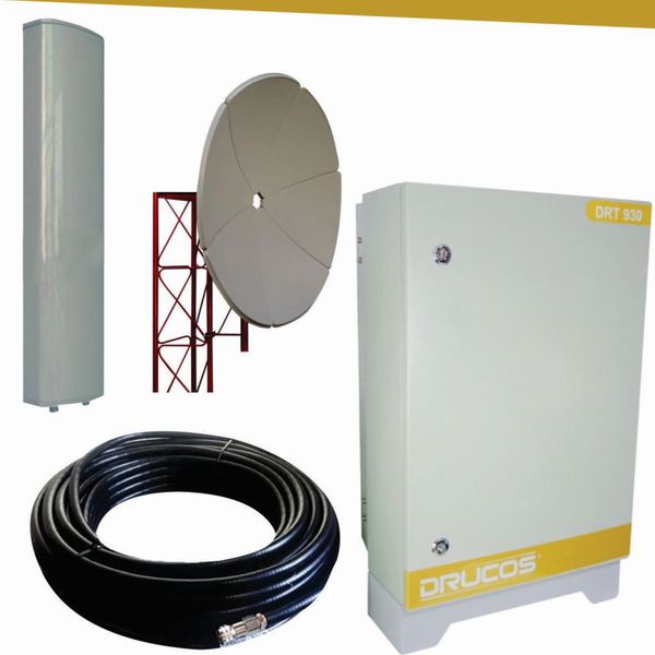 Repetidor Celular Drucos 700Mhz 10 Watts 95dB - Kit Completo 