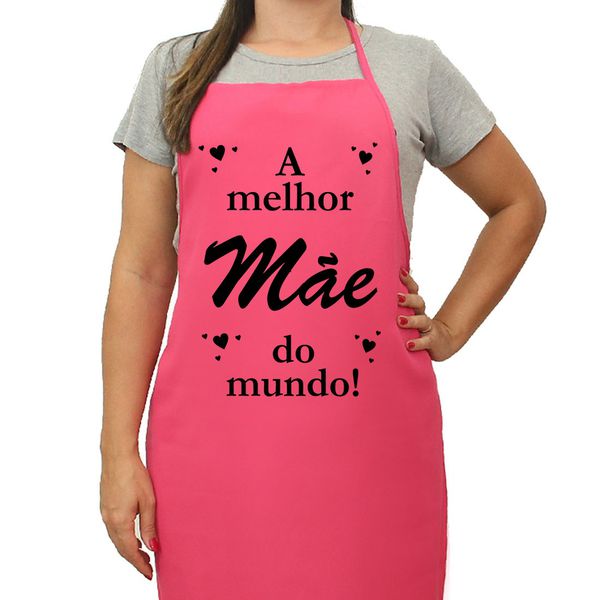 Avental Oxford De Cozinha Rosa Personalizado Para As Mães