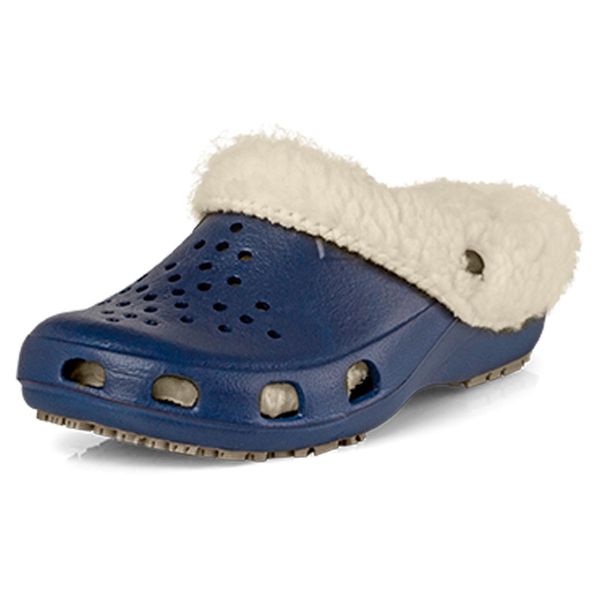 Babuche Antiderrapante Com Pelo BB33 Azul Marinho Soft Works