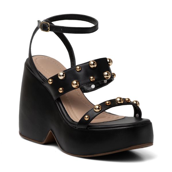 Sandalia meia pata anabela top