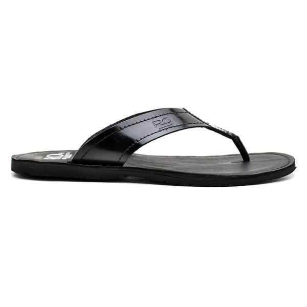 Chinelo De Dedo Couro Preto