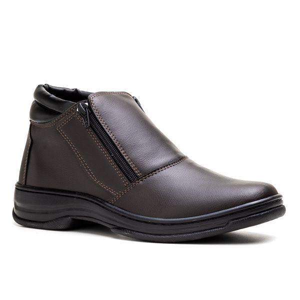 Botina Masculina Casual Zíper Ref. 1402 Café – Estilo Clássico e Conforto Garantido