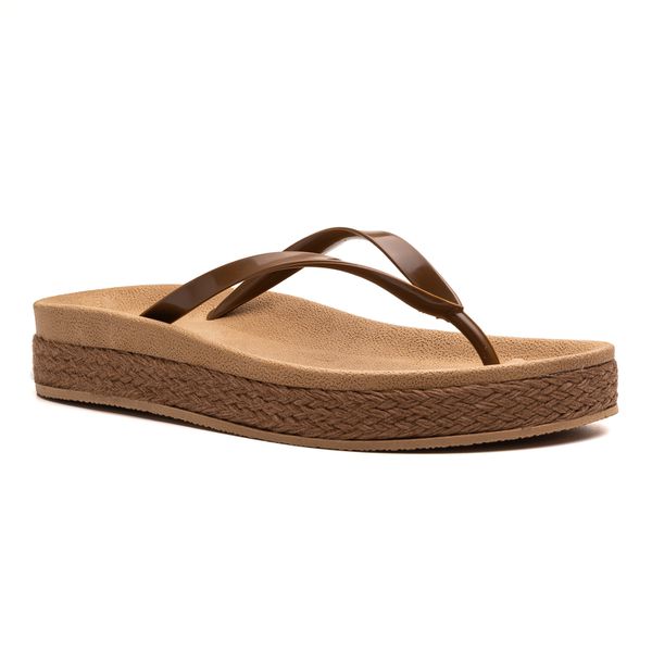SANDÁLIA CHINELO DE CORDA FEMININO GABANA 02 CARAMELO