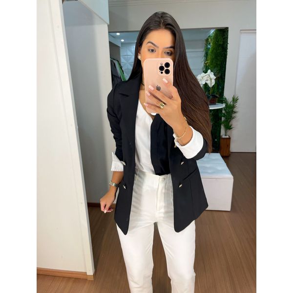 Blazer preto forrado 