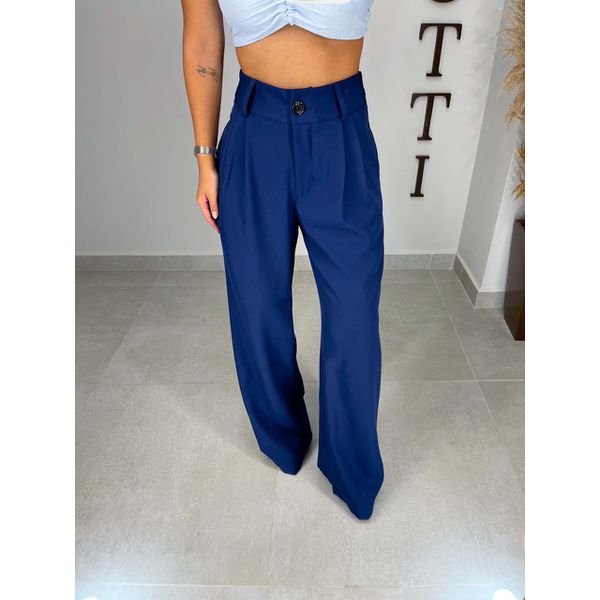 Calça alfaiataria azul marinho