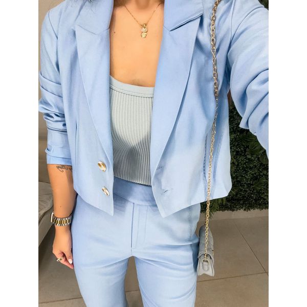 Blazer alfaiataria Maria azul