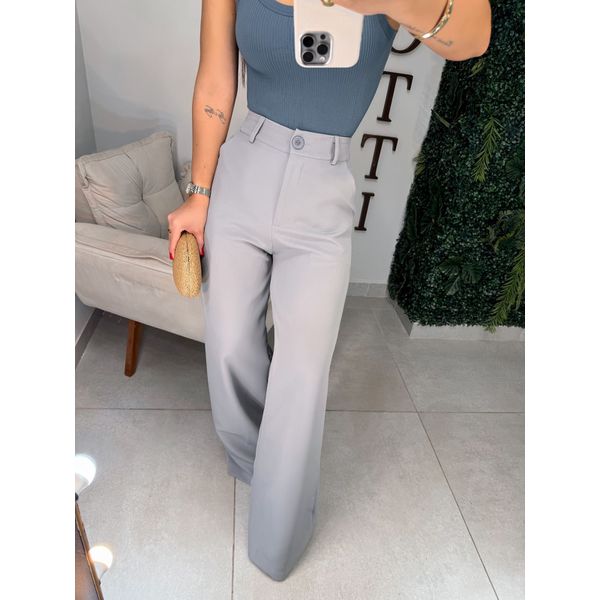Calça alfaiataria Liza cinza