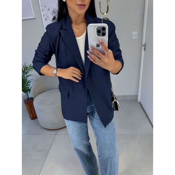 Blazer alfaiataria anne azul marinho