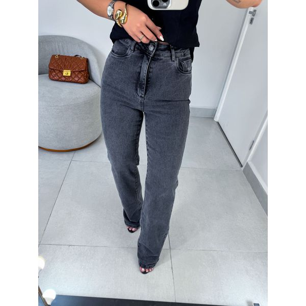 Wide leg elastano preta vintage