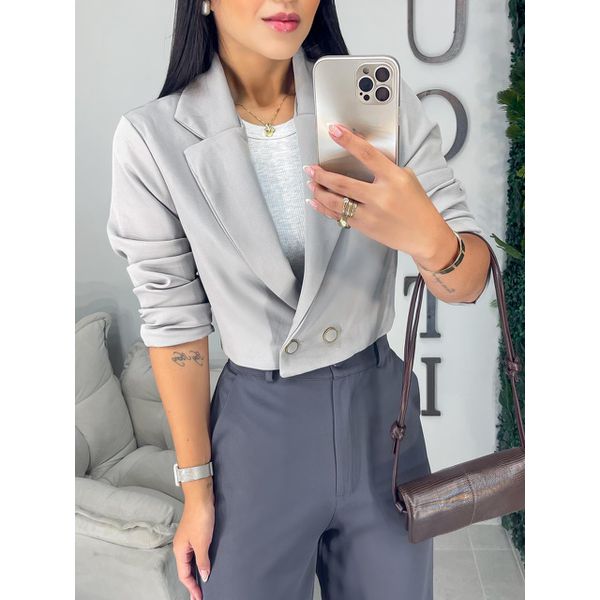 Blazer alfaiataria Ágata cinza