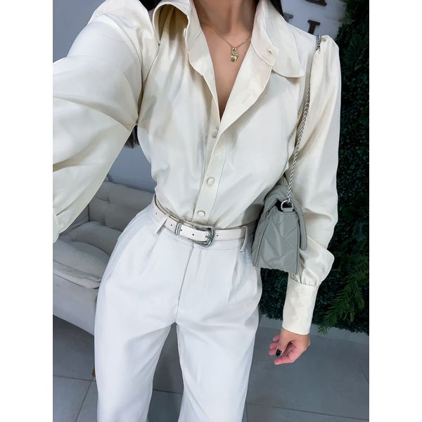 Camisa botões creme