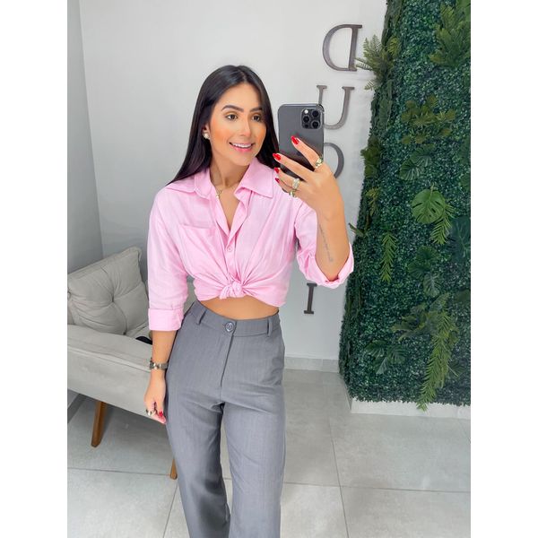 Camisa viscolinho rosa