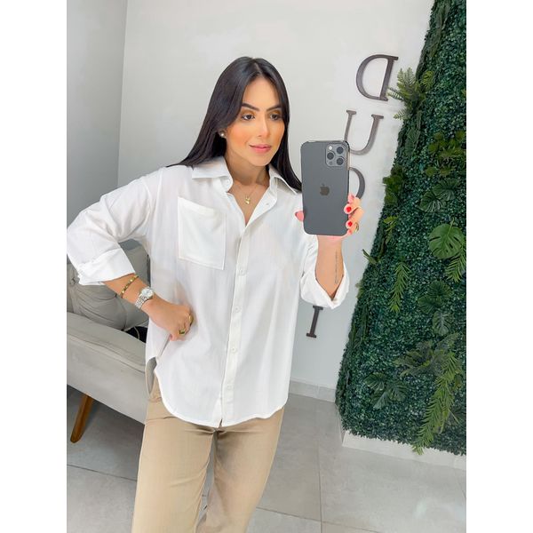 Camisa viscolinho branca