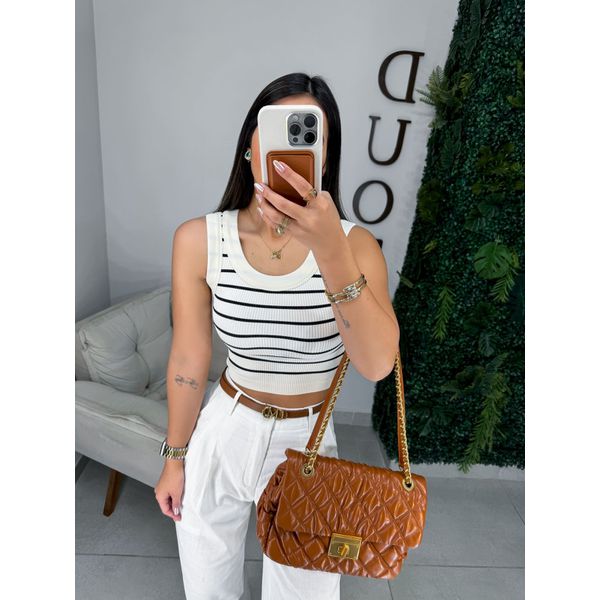 Cropped Débora listrado