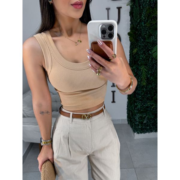 Cropped Débora bege