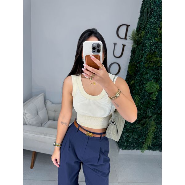 Cropped Débora creme