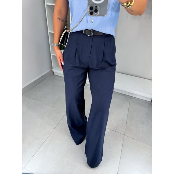 Calça Helena linho azul