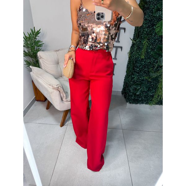 Calça alfaiataria Liza vermelha