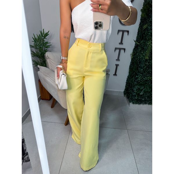 Calça alfaiataria Liza amarela
