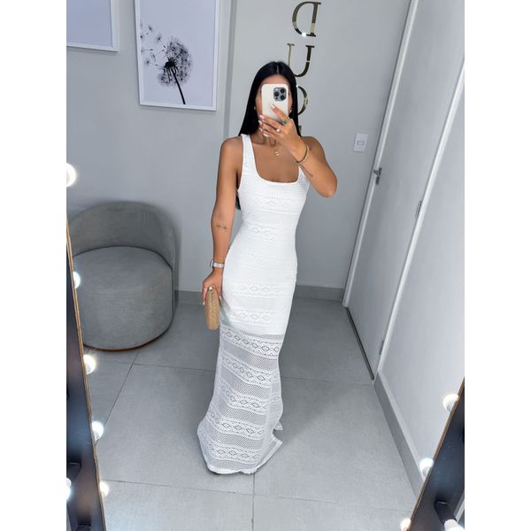 Vestido rendado branco