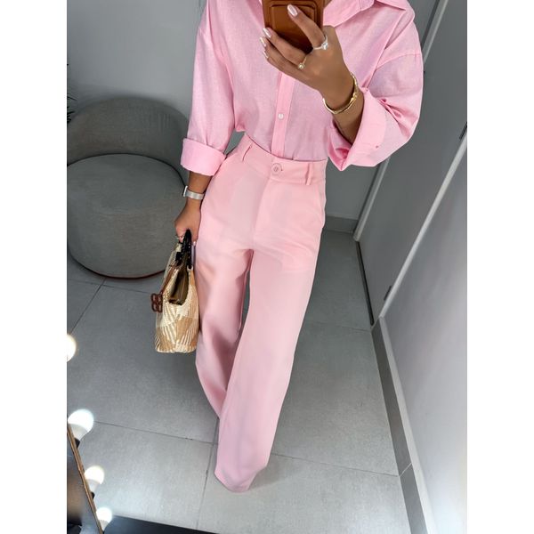 Calça alfaiataria Liza rosa claro