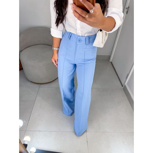 Calça alfaiataria Monalisa azul claro