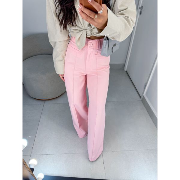 Calça alfaiataria Monalisa rosa claro