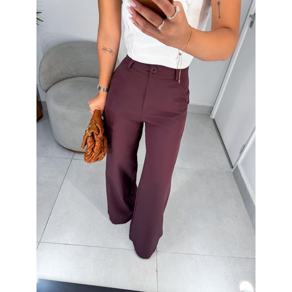 Calça alfaiataria Liza bordô