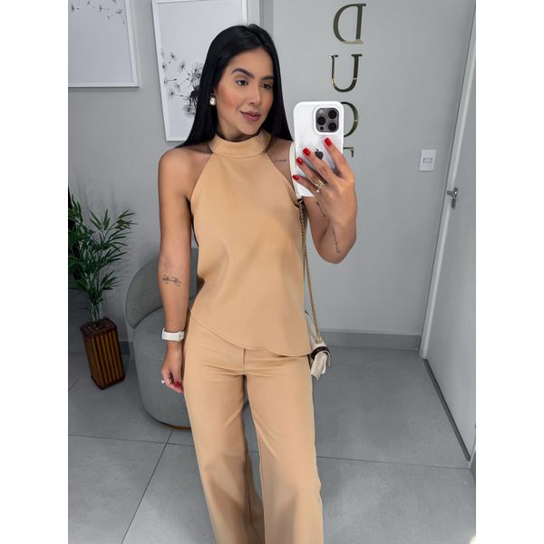 Conjunto alfaiataria Catarina bege