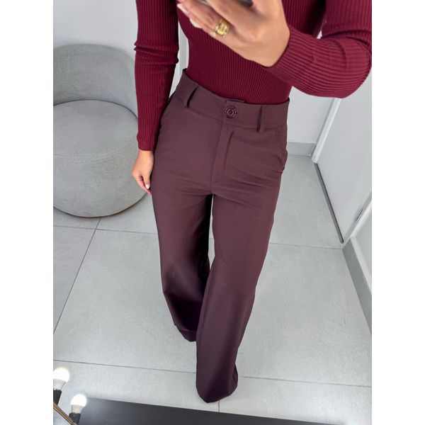 Calça alfaiataria íris bordô