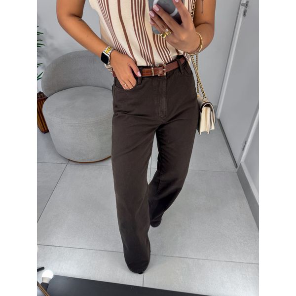 Wide leg jeans marrom