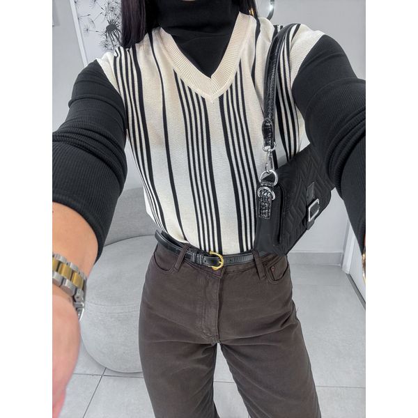 Colete Tricot bege/preto