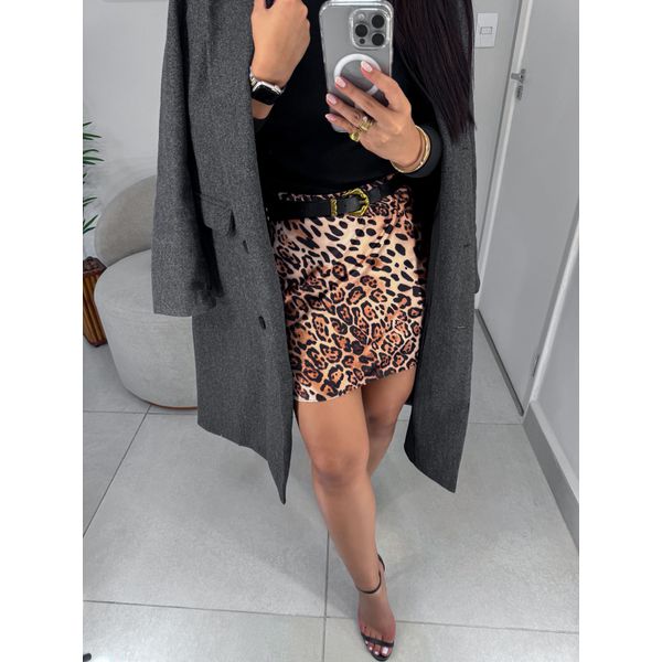 Saia animal print bege