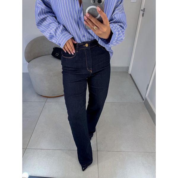 Wide leg elastano petróleo 
