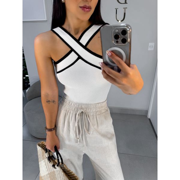 Body tricot branco